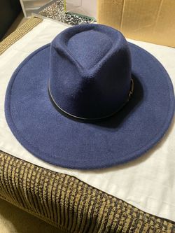 Classic Navy Blue Wide Brim Har