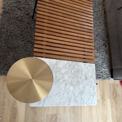 Marble And Solid Wood Coffee Table 