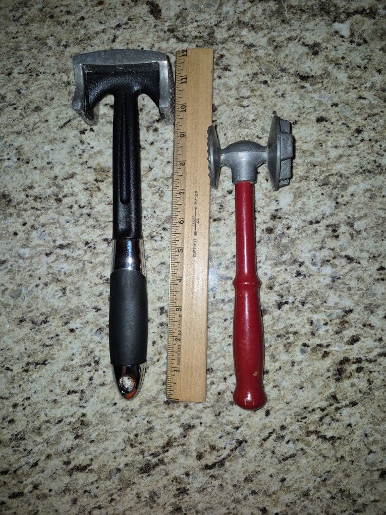 Set Of 2 Vintage Meat Tenderizer Mallets