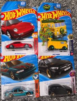 Hot Wheels N Case 2026 4 Car Lot 96 Impala,Benz,party Wagon,96 Porsche
