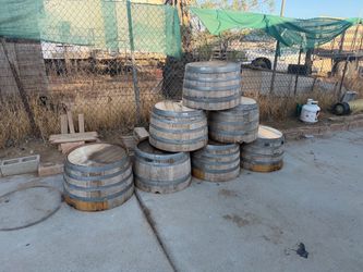 Half Oak Wine Barrel Planters – Lot of 7