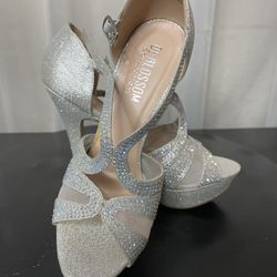 Crystal Embellished Dress Heels Size 6.5