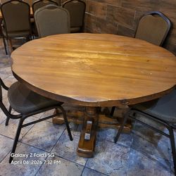 Round wood table