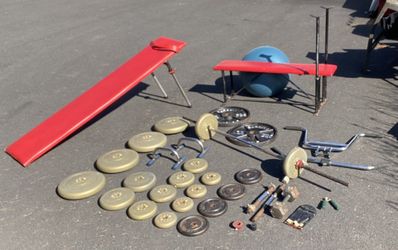 York Weight Set, Olympic Dumbbells, Chin Up Bar