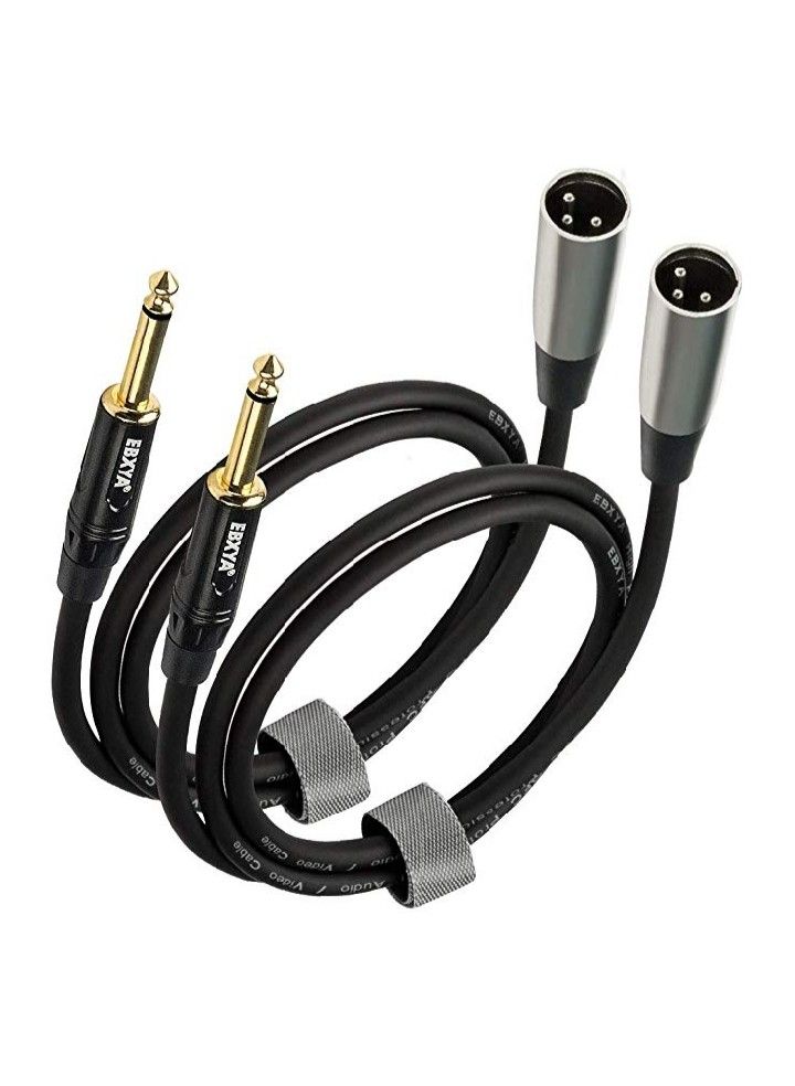 EBXYA 1/4 Inch TRS-XLR Male Cable Balanced with 3-Pin 3 ft, 2 Packs