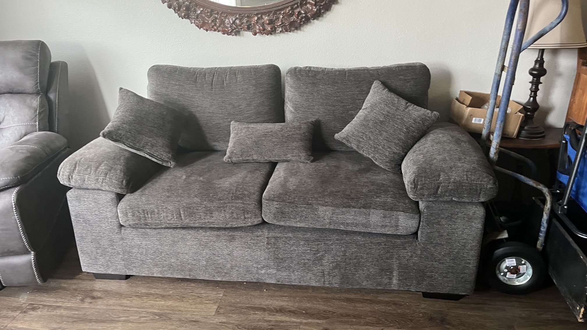 Dark Grey Loveseat Couch Sofa,73"