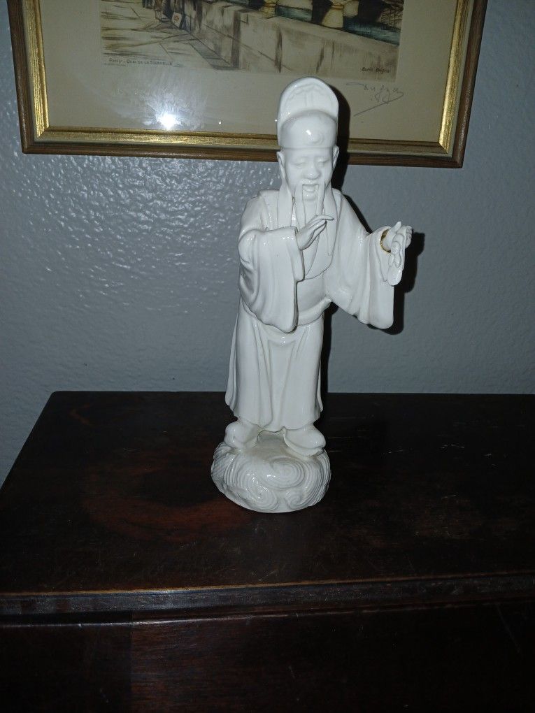White Porcelain Asian Immortal Figure