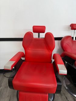 Red Leather Hydraulic Barber Chair