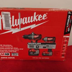 M18 Milwaukee Brushless Hammer Impact Driver Combo Kit $$225