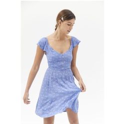 Billabong Forever Yours Mini Blue Floral Sun Dress Women’s XS