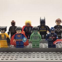 Lot Of 8 Marvel Dc Superheros Superman Ironman Wolverine Hulk Batman Thor Kids Toys