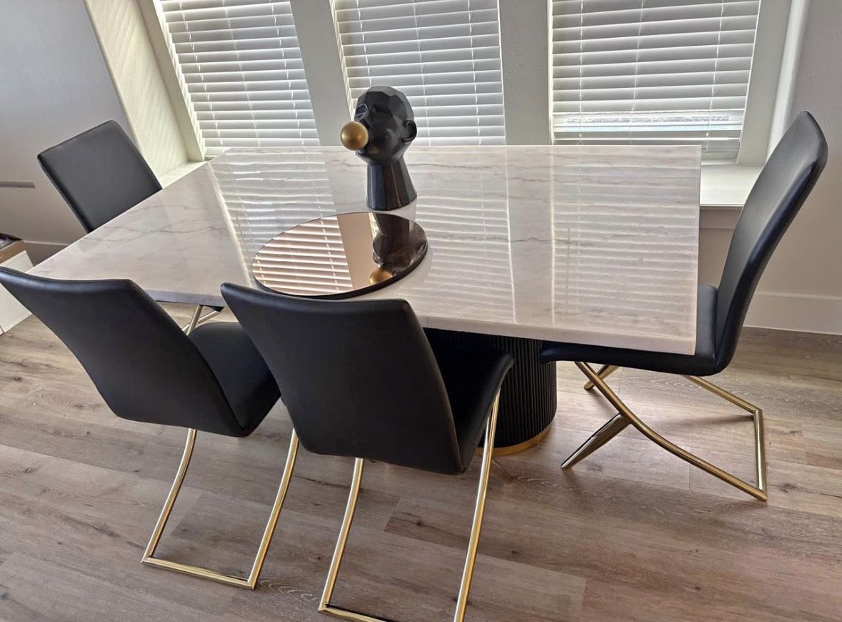 Marble Dining Table and Chairs