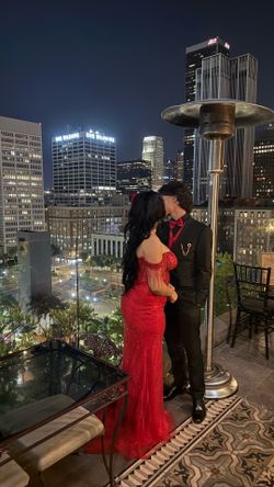 Red long dress