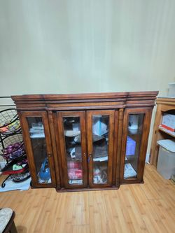 Traditional Wood and Glass Display
