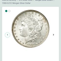 1902 Morgan Silver Dollar And 1900