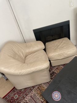 Leather Chair With Ottoman 