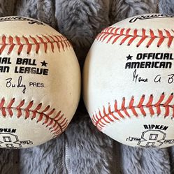 2 Rawlings Official MLB Cal Ripken Jr. Baseballs 