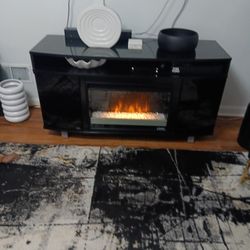 Black Onix Cabinet Electric Fireplace 
