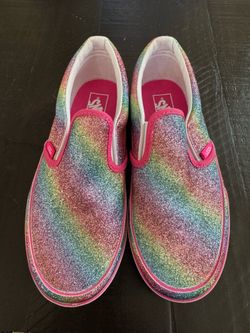 Girls glitter vans slip ons