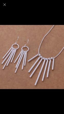 Sterling silver necklace and earring set! Brand new! Stamped 925