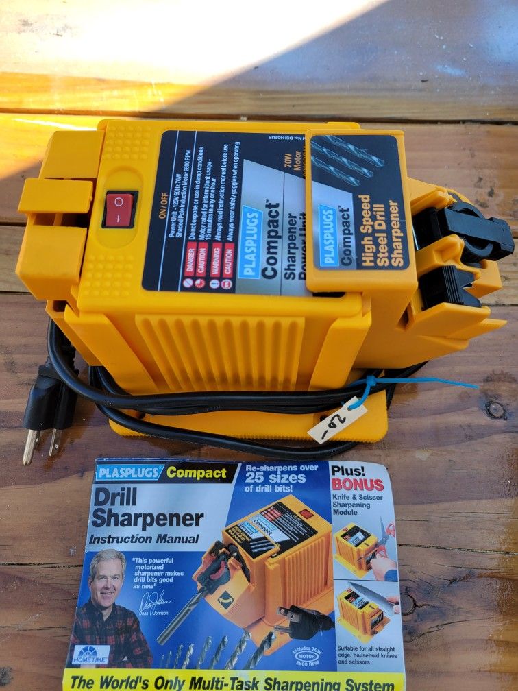 Plasplugs Compact High Apeed Ateel Drill Sharpener.