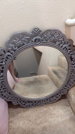 Round Decorative Wall Mirror Ornate Frame