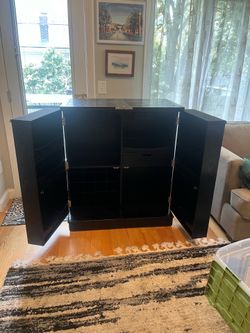 Crate and Barrel black fold up bar