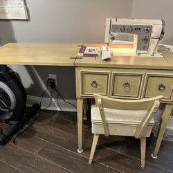 Vintage Kenmore Sewing Machine & Cabinet Chair 