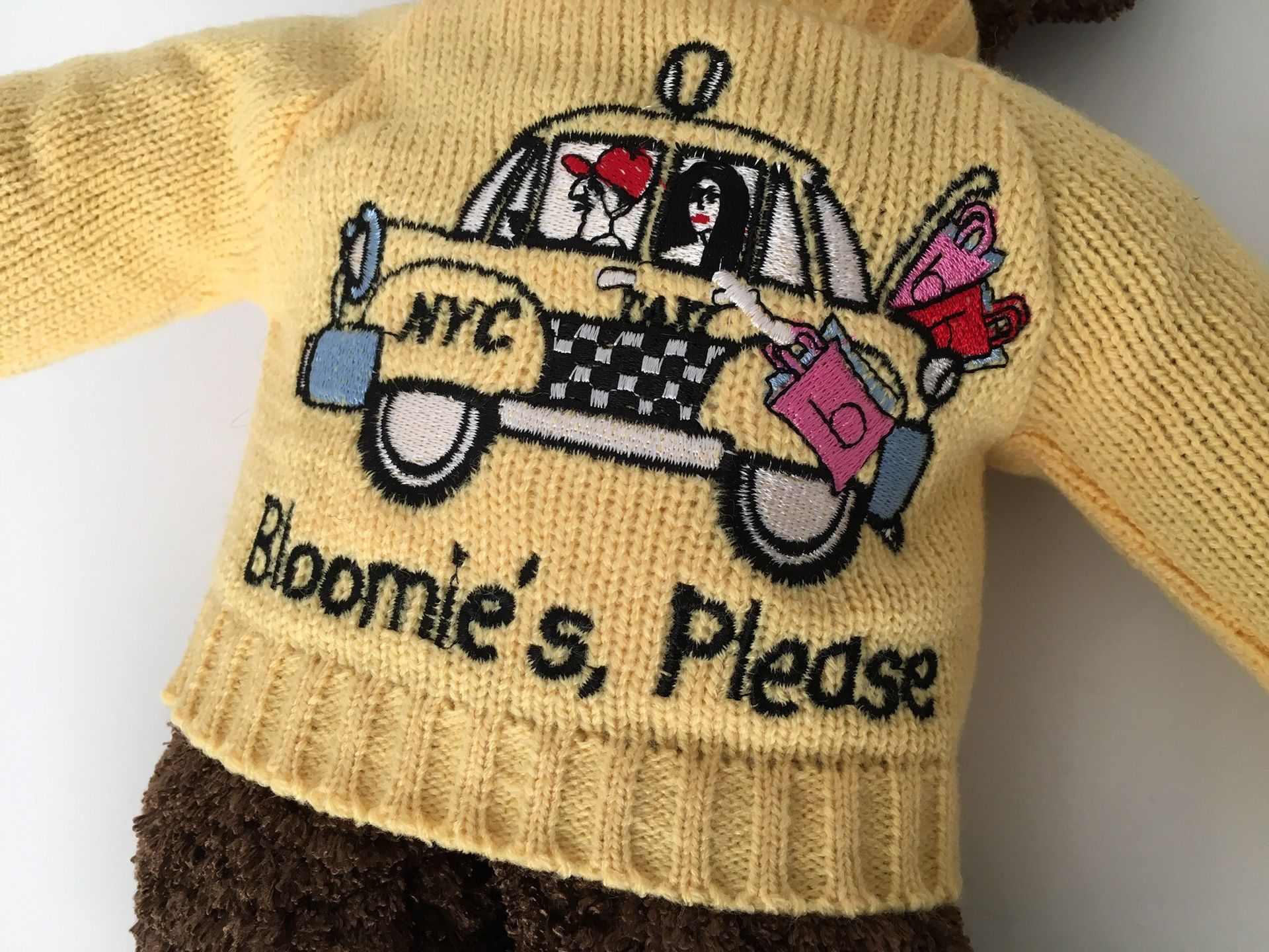 RARE Bestever “Bloomie’s Please” Bloomingdales NYC Taxi Brown Teddy Bear