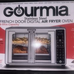 New Gourmia Stainless Steel french door digital air fryer oven HALF OFF $75