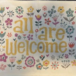 All Are Welcome Hand Embroidered Wall Art