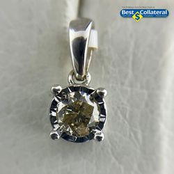 Diamond Pendant In 10k White Gold