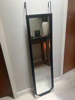 Full Length Over-the-Door Mirror Black Frame