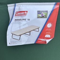 Coleman ComfortSmart Big & Tall Cot with Mattress Pad Folding Steel Camp Bed with Plush Pad for Comfort Camping Lounging Elevated Sleeping Guests