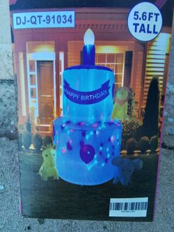 NEW 5.6ft Birthday Cake Airblown Inflatable