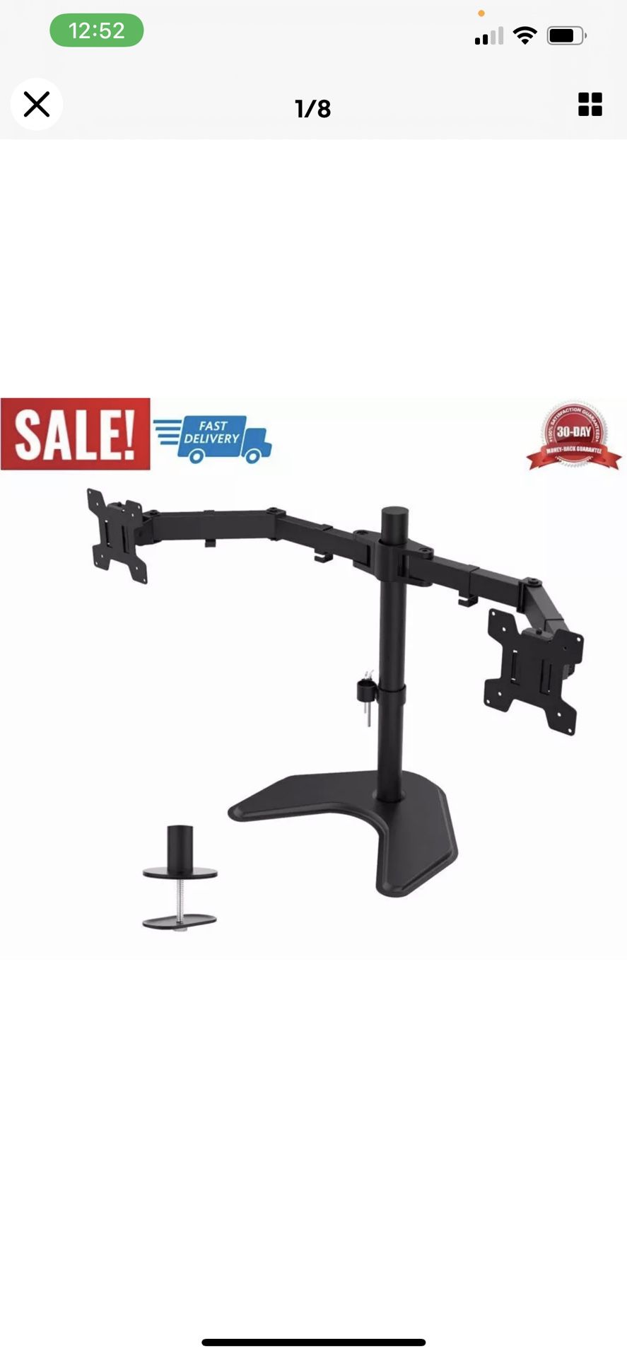 Dual Monitor Stand, Monitor Stands for 2 Monitors Desk Mount for 13 to 32 inches Computer Screen, Heavy Duty Fully Adjustable Dual Monitor Arm Vesa Mo