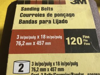 3”x18” 120 Grit (fine) 4 Belts