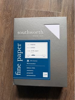 Southworth white linen paper