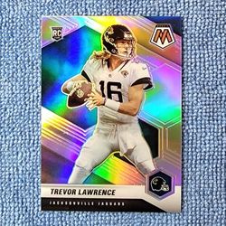 Trevor Lawrence 2021 Rookie Silver Mosaic Prizm Panini No. 301-V Jacksonville Jaguars