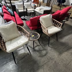 Brand New 3 Pieces Conversation Set Wicker Patio Furniture outdoor Chair Table Front Porch 