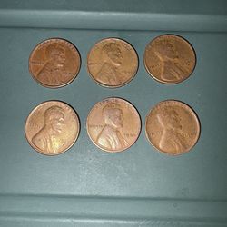 6 wheat pennies lot listed below