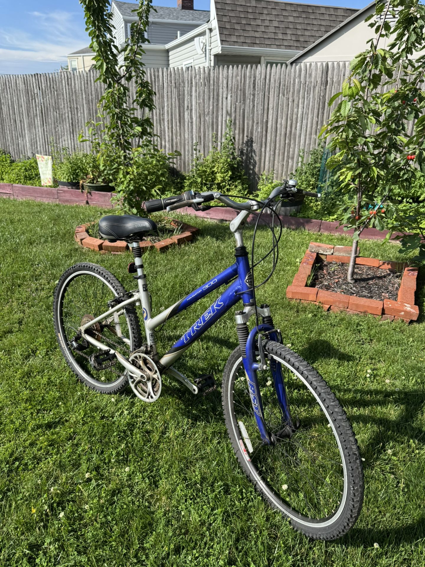 Bike - Blue Trek Navigator Bicycle & Grey Bike