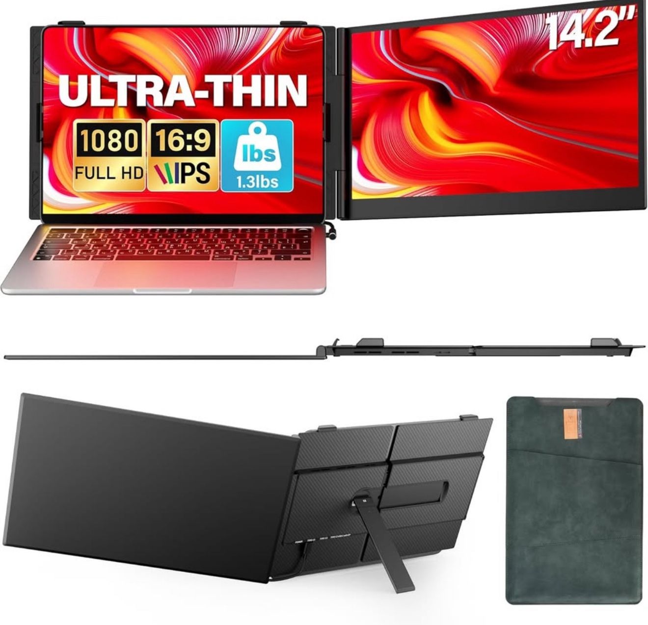 NEW! Ultra Thin Laptop Screen Extender Monitor Portable