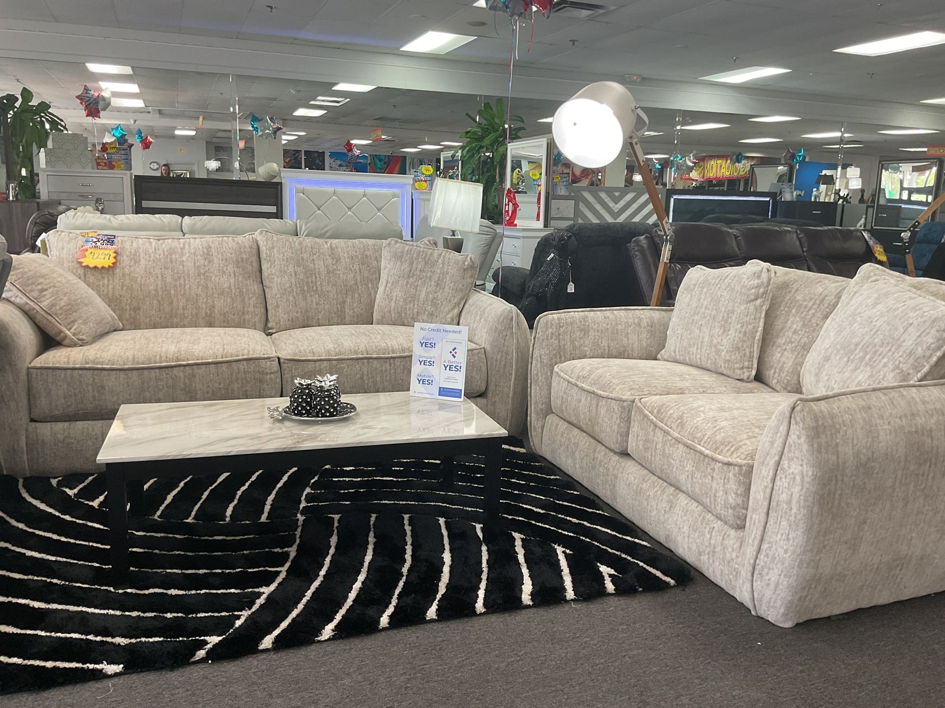Blowout furniture MEMORIAL DAY SALE trendy and comfortable sofa & loveseat set 35% OFF