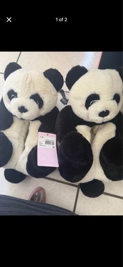 Panda Slippers size 7-8