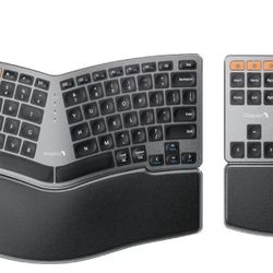 Ergonomic Bluetooth Keyboard + Number Pad (ProtoArc EK04) - NEW