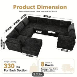 130in Plush Secional Sofa W Ottoman‼️