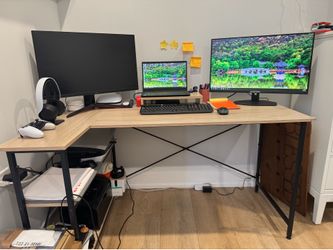 L shaped desk & chair for computer | gaming