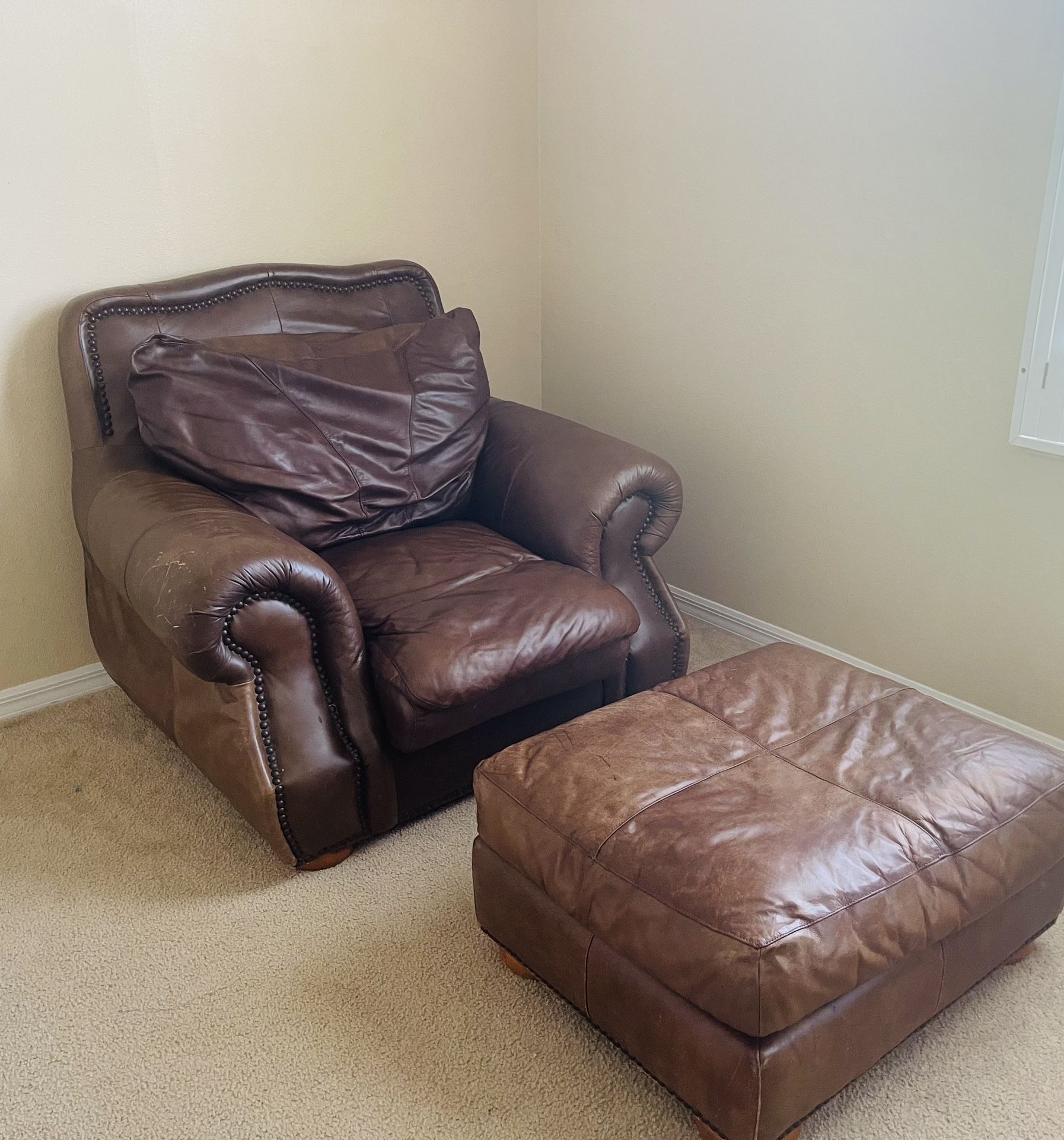 Love Seat And Chair With Ottoman