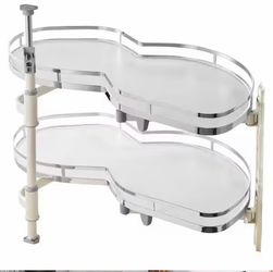 VEVOR Swing Right Blind Corner Cabinet Pull Out for 36 in. Cabinet 2-Tier Swing Tray Soft Close Cloud Blind Organizer